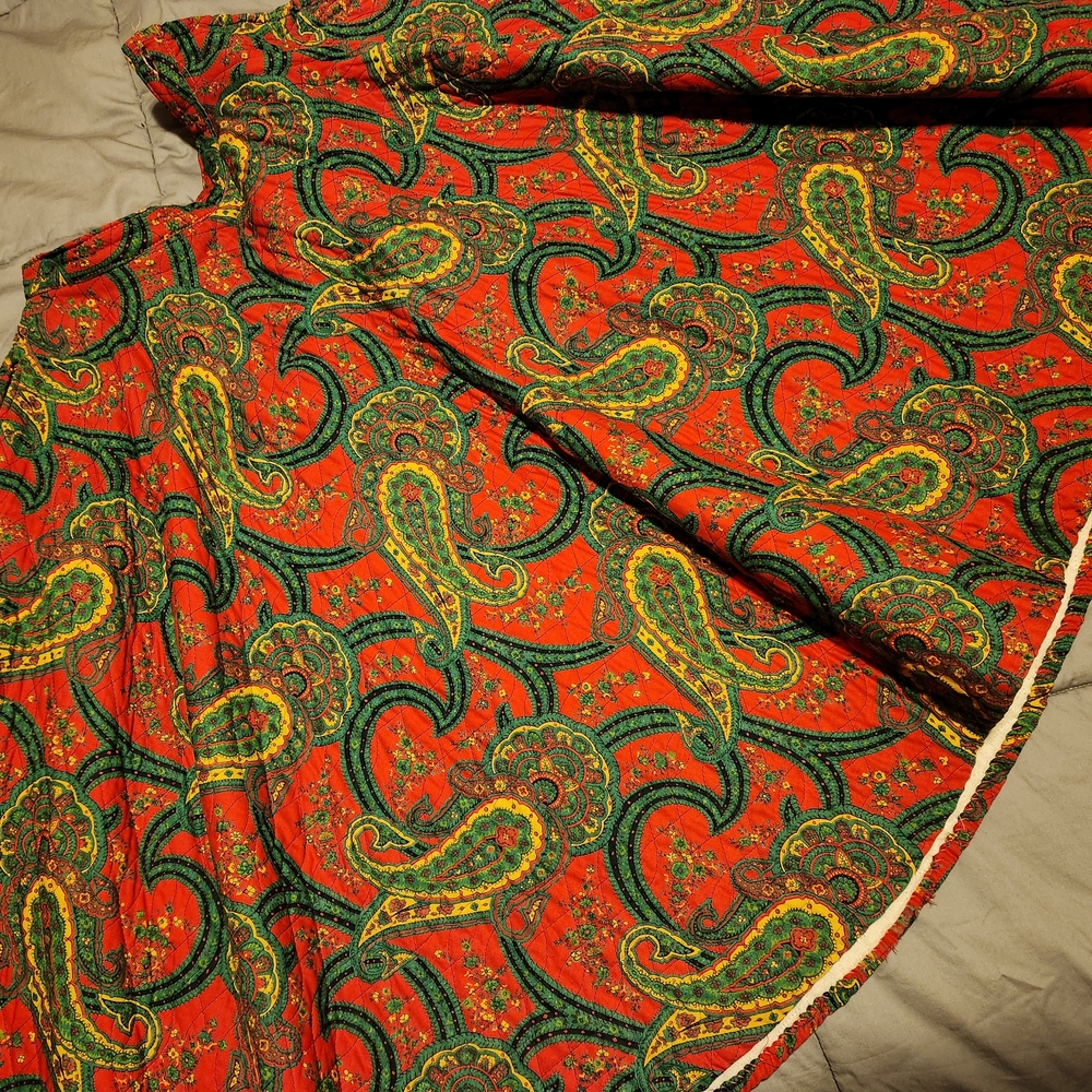 Vintage Quilted Circle Skirt In Paisley Pattern